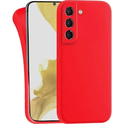 Afbeelding van MyGadget Silicone geval compatibel met Samsung Galaxy S22 duurzame beschermende TPU Slim Case rug Cover krasbestendig Mobile mat rood