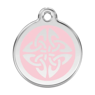 Afbeelding van Tribal Arrows Pink roestvrijstalen hondenpenning large/groot dia. 3,8 cm RedDingo