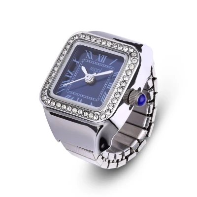 Afbeelding van Lucardi Dames Regal ring Horloge zilver met blauw en zirkonia Alloy Zilverkleurig 21 mm