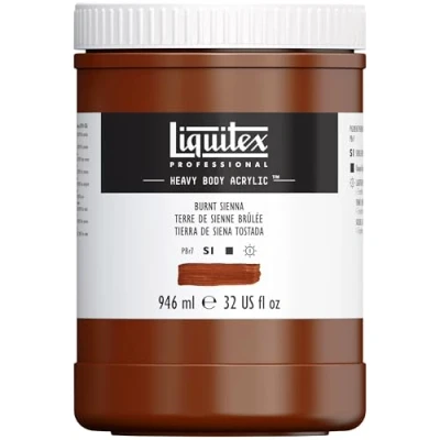 Afbeelding van LIQUITEX 4413127 Professionele acrylverf voor zwaar gebruik in artiestenkwaliteit met uitstekende lichtechtheid boterachtige consistentie, pot van 946 ml Sienna burnt