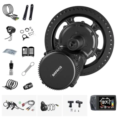 Afbeelding van BAFANG middenmotor BBS02B 48V 500W elektrische fietsconversiekit met EKD01 fietsdisplay G340 8fun motor voor BB68mm bergfiets, racefiets en stadsfiets