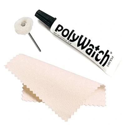 Afbeelding van Polywatch Horloge Polish Schoonmaakset voor Plastic Kristal 5ml Tube of Watch Inclusief String Buff &amp; Polijstdoek Polijsten Kit Scratch Remover Spiegelafwerking