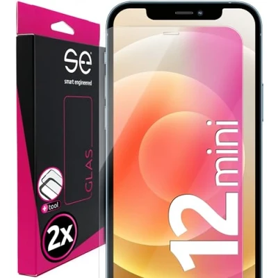 Afbeelding van 3D gehard glas Screenprotector voor Apple iPhone 12 Mini [2 stuks smart engineered] Display Beschermglas 9H, Volledig dekkende Screen Protector, Vriendelijk beschermhoesjes
