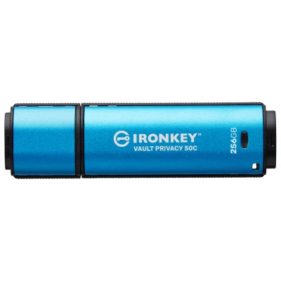 Afbeelding van Kingston Technology IronKey VP50 USB flash drive 256 GB Type C 3.2 Gen 1 (3.1 1) Zwart, Blau