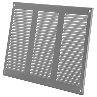 Afbeelding van 30 cm x 20 grijs ventilatierooster met insectengaas, binnen en buitenontluchtingsafdekking, verwarmings , koel ventilatietoepassingen. (300 200 mm, grijs)