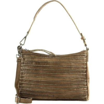 Afbeelding van FREDsBRUDER Leren Schoudertas Riffel Crossbag Olive Bruine