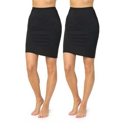 Afbeelding van Merry Style Dames Onderrok kort elastisch licht Viscose MS MS10 204 UW Zwart/Zwart (2 Pack) XL