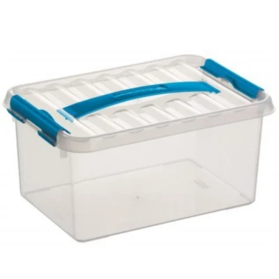 Afbeelding van SUNWARE Q Line Box 6 liter 300 x 200 140mm transparant/blauw