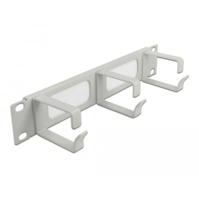 Afbeelding van Delock 10″ kabelmanagement borstelstrip met 3 beugels 1 U grijs De