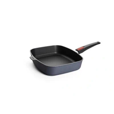 Afbeelding van Woll Diamond Lite Gietijzeren pan, vierkant, inductief, 30 x 26 cm, 7 cm hoog, met afneembare steel, geschikt voor alle warmtebronnen, gegoten aluminium ovenbestendig, antraciet