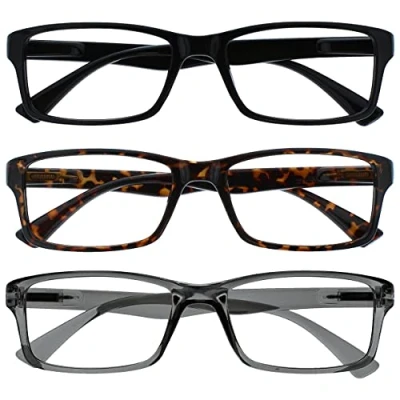 Afbeelding van Leesbril 3 Stuks Lezers Zwart Bruin Grijs Mannen Vrouwen RRR92 127 +3,50
