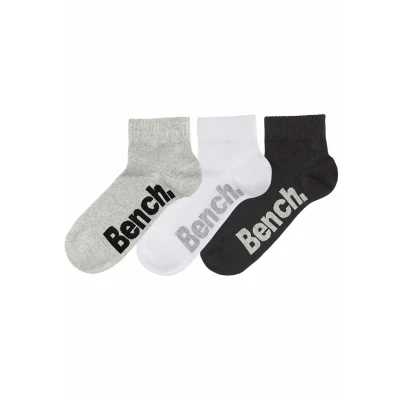 Afbeelding van Bench 3 PACK Sokken, Heren, Maat: 35 38, Schwarz weiß grau
