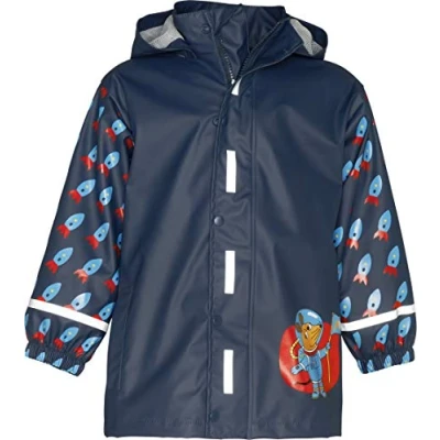 Afbeelding van Playshoes Regenjas voor kinderen Muis in de ruimte Donkerblauw maat 86cm