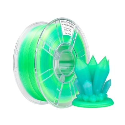 Afbeelding van iBOSS Gradient PLA Plus 3D printerfilament 1,75 +/ 0,02 mm, 1 kg spoel, transparant tweekleurig Pro filament, geschikt voor de meeste FDM printers, blauw groen