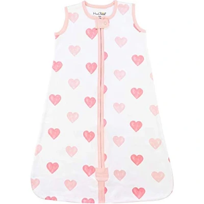 Afbeelding van Mama Cheetah Babyslaapzak 1.0 TOG, draagbare babydeken, slaapzak met 2 weg ritssluiting, het hele jaar door babyslaapzak, harten, groot (12 18 maanden), 1 pack