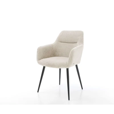 Afbeelding van Armleunstoel Pejo Flex 4 poot conisch zwart cord beige