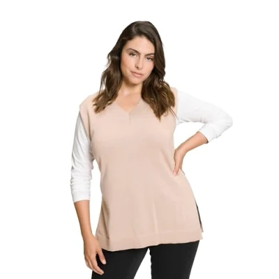 Afbeelding van Ulla Popken Top, Dames, Maat: 46/48, Beige