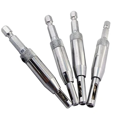 Afbeelding van 4 stuks HSS deurraam kast zelfcentrerende scharnierboren set midden scharnier boor molen gereedschap voor het openen van gat 2 mm 2,8 3,5 4,5