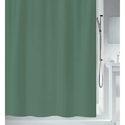 Afbeelding van Spirella Anti schimmel douchegordijn &quot;Primo&quot;, antibacterieel, wasbaar, waterdicht, polyester, 240 x 180 cm, donkergroen