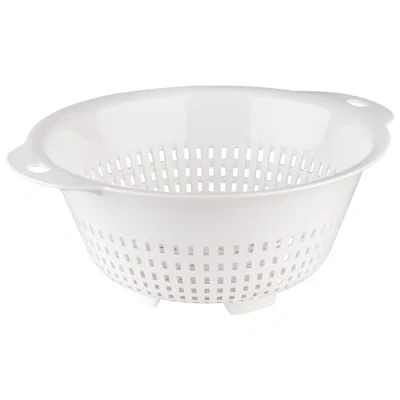 Afbeelding van APS 786 vergiet keukenzeef met Ø 27,5 cm, hoogte 12 pastazeef, ergonomische handgrepen, wit