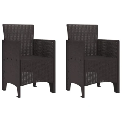 Afbeelding van vidaXL Tuinstoelen 2 stuks Bruin Poly Rattan