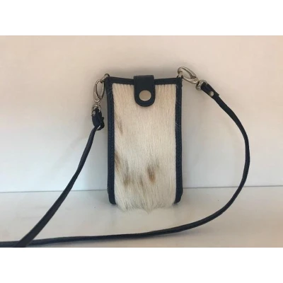 Afbeelding van Schoudertasje Cowskin Blauw Chabo Bags