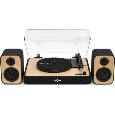 Afbeelding van House of Marley Revolution Bluetooth Platenspeler Met Speakers Passieve boekenplank Ingebouwde Stofkap Audio Technica Element Gemaakt van Duurzame Materialen
