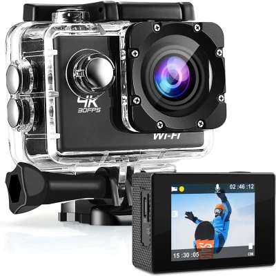 Afbeelding van Strex Action Camera 4K 16MP 60FPS / 30M Waterdicht WiFi Inclusief Accessoires Actiecamera Onderwatercamera