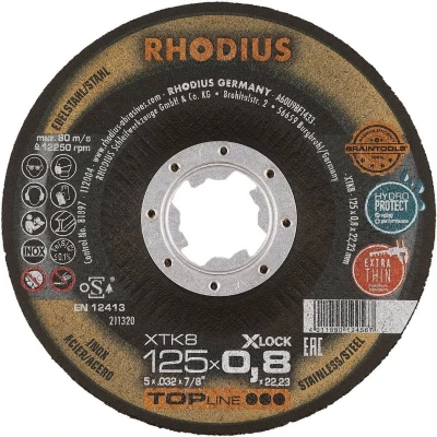 Afbeelding van Rhodius XTK8 EXACT X LOCK 211320 Doorslijpschijf 25 stuk(s) RVS, Staal