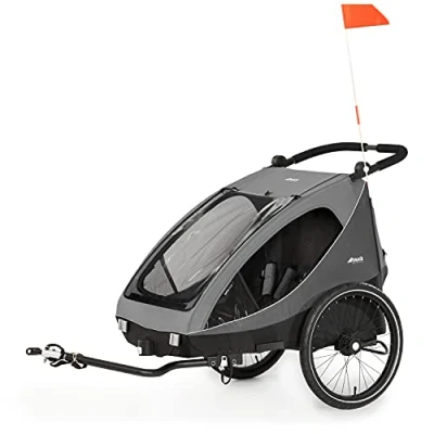 Afbeelding van hauck 2in1 Fietskar en Buggy Dryk Duo Grijs