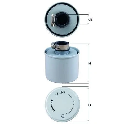 Afbeelding van MAHLE ORIGINAL LX 1245 Luchtfilter 70,0mm 85,0mm Filter insert