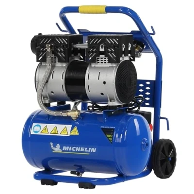 Afbeelding van MICHELIN Stille draagbare luchtcompressor MX 10/1, olievrije luchtcompressor, maximale druk 8 bar, vermogen 1 pk, tank 10 liter, geluidsniveau 58 dB LpA