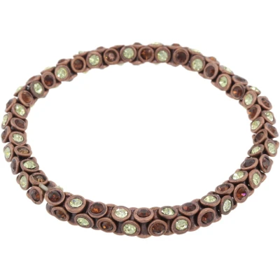Afbeelding van Behave Rosé kleurige armband met groene en bruine steentjes