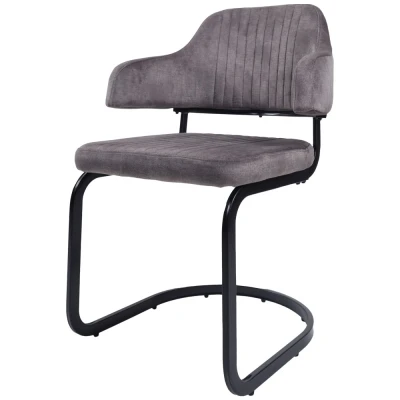 Afbeelding van Home67 Eetkamerstoel Fox Antraciet 01 Vintage Velvet
