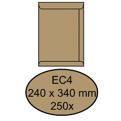 Afbeelding van Envelop Quantore akte EC4 240x340mm bruinkraft 250stuks