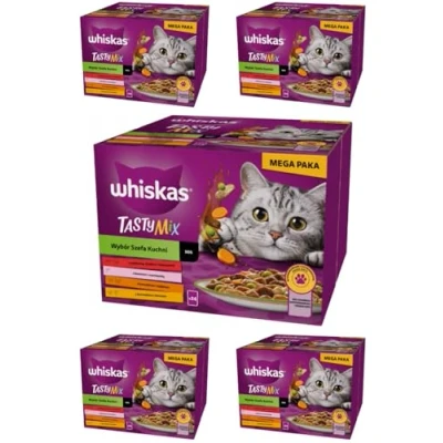 Afbeelding van 48x85g Chef&#039;s Choice in Saus Tasty Mix Whiskas Kattenvoer Portiezakjes