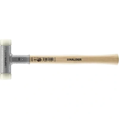 Afbeelding van Halder Kunststofhamer lengte 330 mm hoofd d. 30 hickory terugslagvrij hard nylon wit 1 stuk 3366.030