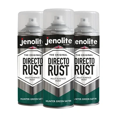 Afbeelding van JENOLITE Directorust Satijnverf JAGER GROEN Multi oppervlak Hout, metaal, kunststof, keramiek en verroeste oppervlakken 3 x 400 ml RAL 6028