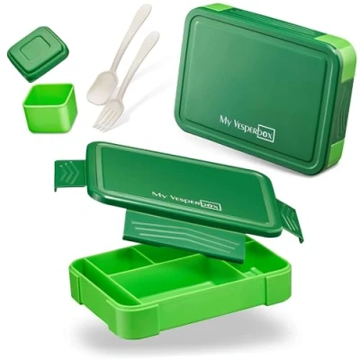 Afbeelding van My Vesperbox Lite Bento Box, lunchbox voor kinderen; extreem sterke broodtrommel; ideaal de kinderopvang en school (groen)