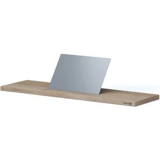 Afbeelding van Looox wooden bath shelf 69 cm eiken old grey geborsteld rvs wbshelf69rvs