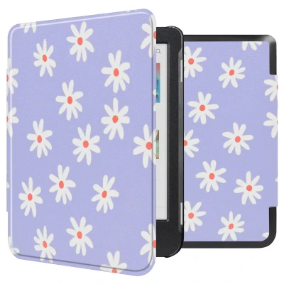 Afbeelding van Kobo Clara BW Hoes: iMoshion Design Sleepcover Bookcase zonder stand Flowers Distance Kunstleder E Reader Hoezen