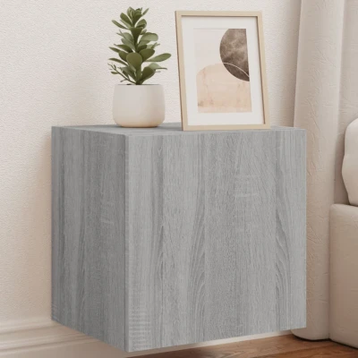 Afbeelding van Tv wandmeubelen met LED 2 st 40,5x35x40 cm grijs sonoma eiken