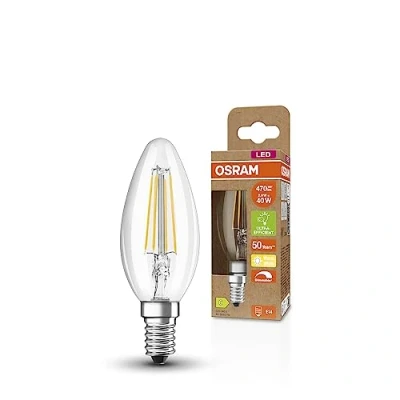 Afbeelding van OSRAM SUPERSTAR+ kerte filament 40 LED pære, E14, klassisk pæreform, 2,9W, 470lm, 2700K, varmt hvidt lys, dæmpbar, glødetrådsteknologi, meget lavt energiforbrug, energieffektivitetsklasse B