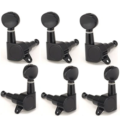 Afbeelding van Musiclily 3L3R Gitaar Tuners Stemmechanieken Tuning Pegs Keys Machine Heads voor Les Paul Elektrische Akoestische Gitaar, Zwart met Kidney Knop