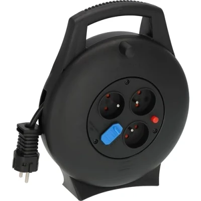 Afbeelding van Brennenstuhl Vario Line kabelbox 3 voudig met USB / mini kabelhaspel voor gebruik binnenshuis (kabelhaspel penaarde oplaadfunctie en 10m kabel, Made in Germany)