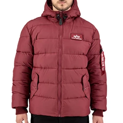 Afbeelding van Alpha Industries Puffer Winterjas, Heren, Maat: Large, Burgundy