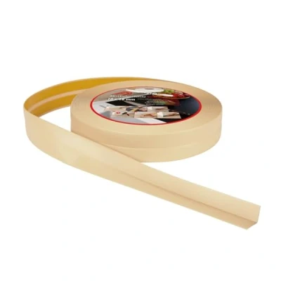 Afbeelding van ProfiPVC Zachte plint zelfklevend 18x18mm 30 meter, afwerking voor keuken en badkamer, PVC zelfklevende afdichtstrip, flexibel, Crème