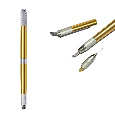 Afbeelding van Pinkiou Microblading pen Handmatige Tattoo wenkbrauwpennen voor permanente make up benodigdheden (goudkleurig)