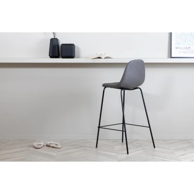 Afbeelding van Svea Selo barkruk 77 cm lederlook grijs PU leer
