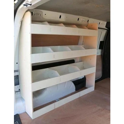 Afbeelding van VANIFY Gemaakt voor de VW CADDY Maxi (L2) 2003+ bedrijfswageninrichting bestelbus stellingkast, bestuurderszijde bestelwagenrekken (achter)